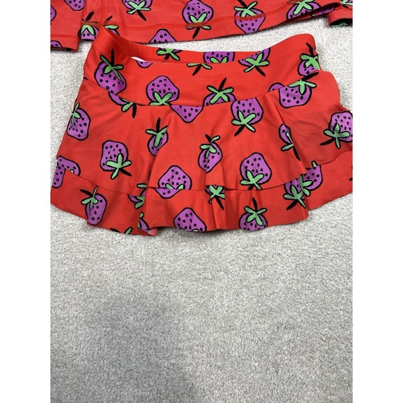 Hannah‎ Anderson Kids Bathing Suit Strawberry Print Ruffled Bottom Size 8 - Picture 2 of 10
